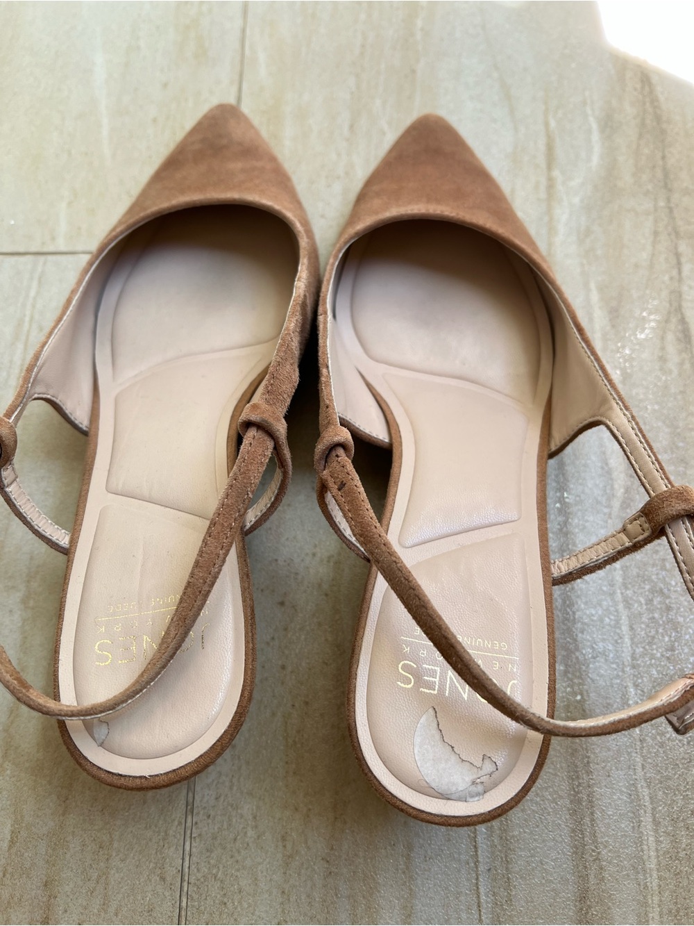 Jones New York Brown Suede Pointed-Toe Slingback Heels - Picture 2 of 6